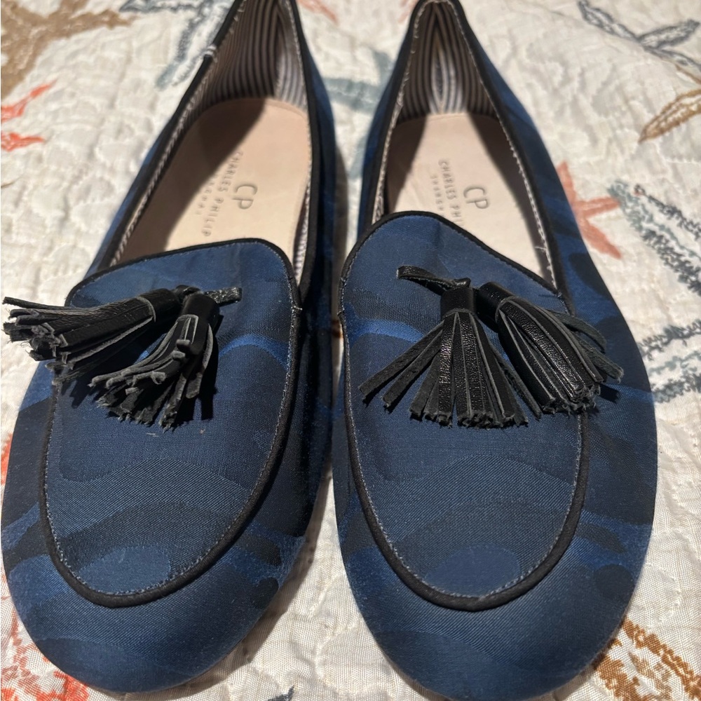 Men’s Charles Philips Cloth Tasseled Loafers Sz 11 READ